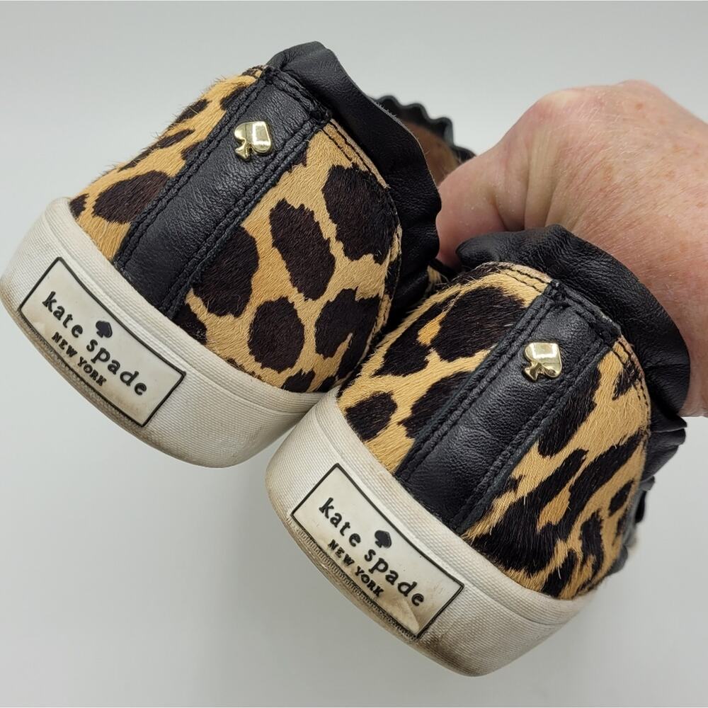 Kate Spade New York Ponyhair Leopard Animal Print Slip-On Sneakers size 7.5 M - Picture 7 of 12